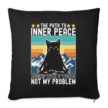 Yoga Meditation Cat - Sofa pillowcase 17,3'' x 17,3'' (45 x 45 cm) - black - Front