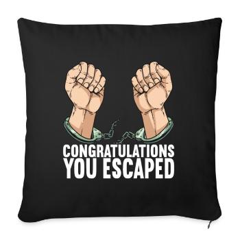 Farewell gift from colleague Jobwechsel - Sofa pillowcase 17,3'' x 17,3'' (45 x 45 cm) - black - Front