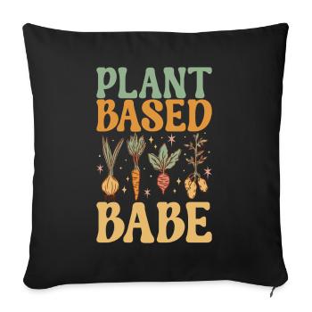 Vegan Vegetarian - Sofa pillowcase 17,3'' x 17,3'' (45 x 45 cm) - black - Front