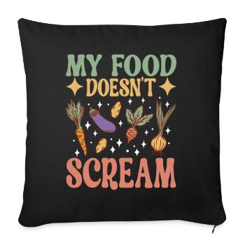 Vegan Vegetarian - Sofa pillowcase 17,3'' x 17,3'' (45 x 45 cm) - black - Front