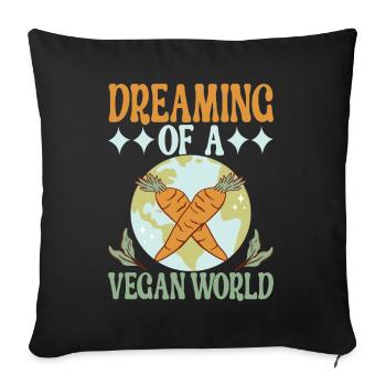 Vegan Vegetarian - Sofa pillowcase 17,3'' x 17,3'' (45 x 45 cm) - black - Front
