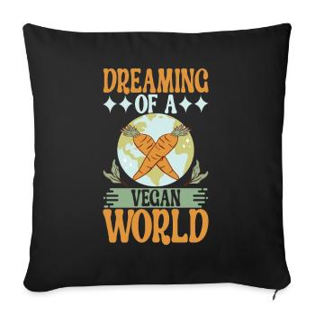 Vegan Vegetarian - Sofa pillowcase 17,3'' x 17,3'' (45 x 45 cm) - black - Front