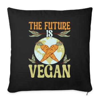 Vegan Vegetarian - Sofa pillowcase 17,3'' x 17,3'' (45 x 45 cm) - black - Front