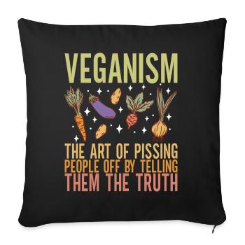 Vegan Vegetarian - Sofa pillowcase 17,3'' x 17,3'' (45 x 45 cm) - black - Front