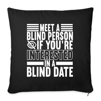 Blind visual impairment - Sofa pillowcase 17,3'' x 17,3'' (45 x 45 cm) - black - Front