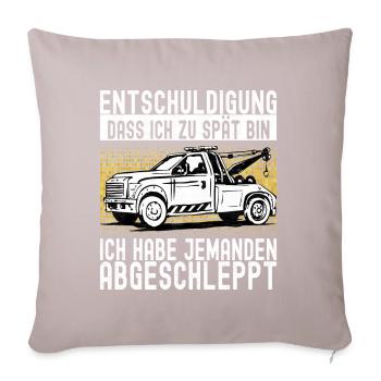 Abschleppwagen Abschleppdienst - Sofakissenbezug 45 x 45 cm - helles Taupe - Vorne