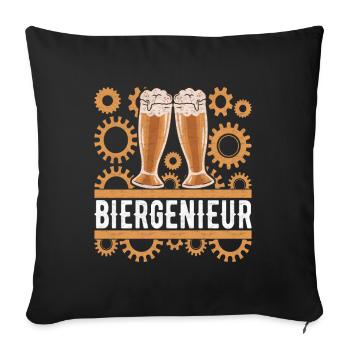 Beer brewers Beer brewing - Sofa pillowcase 17,3'' x 17,3'' (45 x 45 cm) - black - Front