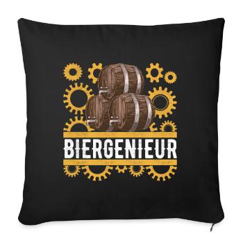 Brasseurs de bière Brassage de bière - Housse de coussin décorative 45 x 45 cm - noir - Devant