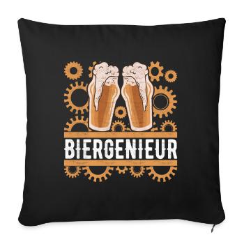 Brasseurs de bière Brassage de bière - Housse de coussin décorative 45 x 45 cm - noir - Devant