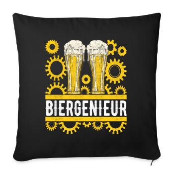 Brasseurs de bière Brassage de bière - Housse de coussin décorative 45 x 45 cm - noir - Devant