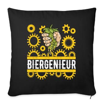 Brasseurs de bière Brassage de bière - Housse de coussin décorative 45 x 45 cm - noir - Devant