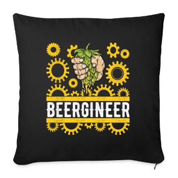 Beer brewers Beer brewing - Sofa pillowcase 17,3'' x 17,3'' (45 x 45 cm) - black - Front
