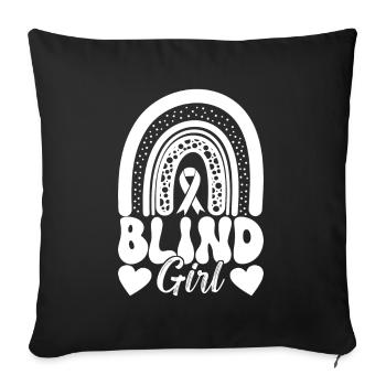 Blind visual impairment - Sofa pillowcase 17,3'' x 17,3'' (45 x 45 cm) - black - Front