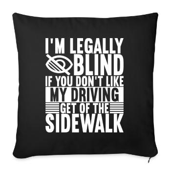 Blind visual impairment - Sofa pillowcase 17,3'' x 17,3'' (45 x 45 cm) - black - Front