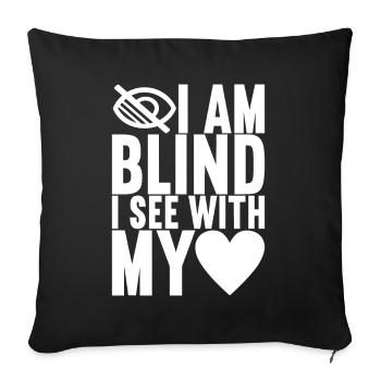 Blind visual impairment - Sofa pillowcase 17,3'' x 17,3'' (45 x 45 cm) - black - Front