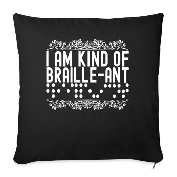 Blind visual impairment - Sofa pillowcase 17,3'' x 17,3'' (45 x 45 cm) - black - Front