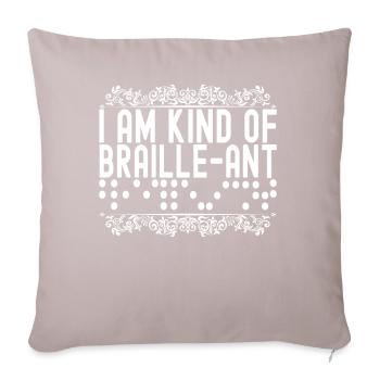 Déficience visuelle aveugle - Housse de coussin décorative 45 x 45 cm - taupe clair - Devant