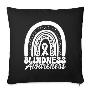 Blind visual impairment - Sofa pillowcase 17,3'' x 17,3'' (45 x 45 cm) - black - Front