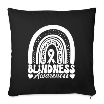 Blind visual impairment - Sofa pillowcase 17,3'' x 17,3'' (45 x 45 cm) - black - Front