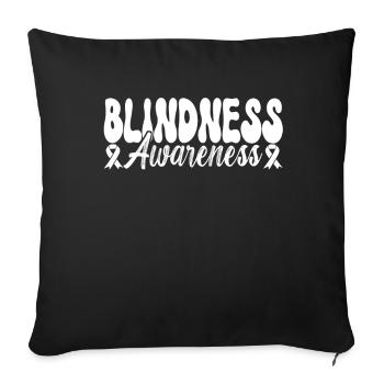 Blind visual impairment - Sofa pillowcase 17,3'' x 17,3'' (45 x 45 cm) - black - Front