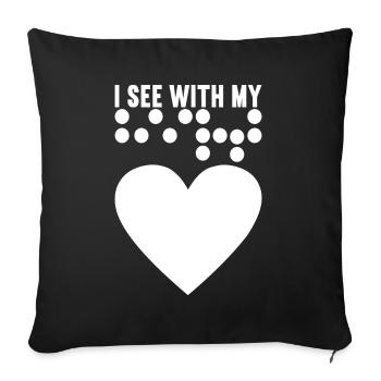 Blind visual impairment - Sofa pillowcase 17,3'' x 17,3'' (45 x 45 cm) - black - Front