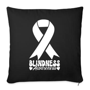 Blind visual impairment - Sofa pillowcase 17,3'' x 17,3'' (45 x 45 cm) - black - Front