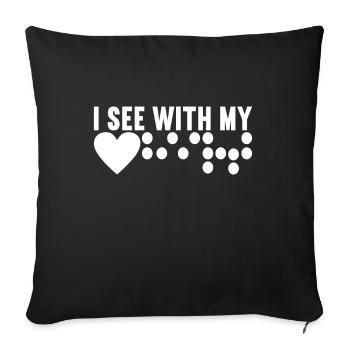 Blind visual impairment - Sofa pillowcase 17,3'' x 17,3'' (45 x 45 cm) - black - Front
