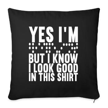 Blind visual impairment - Sofa pillowcase 17,3'' x 17,3'' (45 x 45 cm) - black - Front
