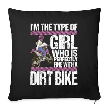 Motocross Motorcycle - Sofa pillowcase 17,3'' x 17,3'' (45 x 45 cm) - black - Front