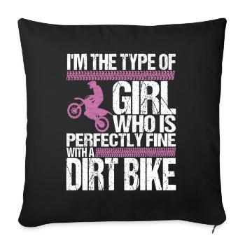 Motocross Motorcycle - Sofa pillowcase 17,3'' x 17,3'' (45 x 45 cm) - black - Front
