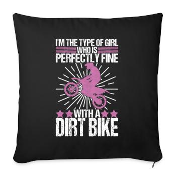 Motocross Motorcycle - Sofa pillowcase 17,3'' x 17,3'' (45 x 45 cm) - black - Front