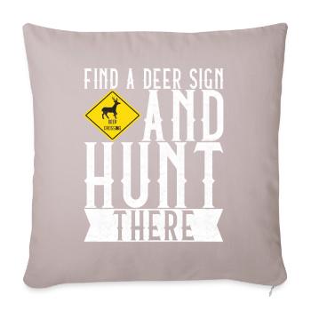 Hunting Hunter Hunting Deer - Sofa pillowcase 17,3'' x 17,3'' (45 x 45 cm) - light taupe - Front