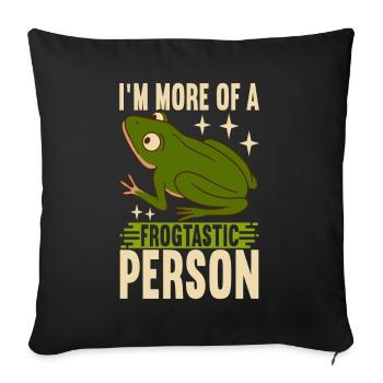 Frog Amphibians Frogs - Sofa pillowcase 17,3'' x 17,3'' (45 x 45 cm) - black - Front