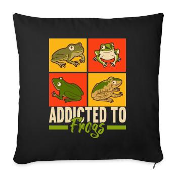 Frog Amphibians Frogs - Sofa pillowcase 17,3'' x 17,3'' (45 x 45 cm) - black - Front