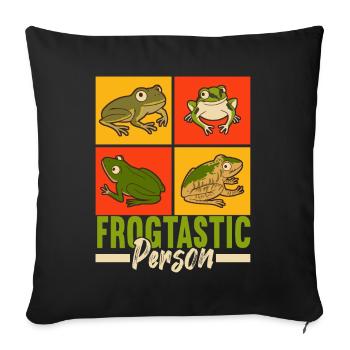 Frog Amphibians Frogs - Sofa pillowcase 17,3'' x 17,3'' (45 x 45 cm) - black - Front