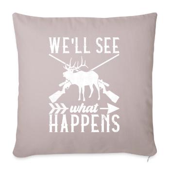 Hunting Hunter Hunting Deer - Sofa pillowcase 17,3'' x 17,3'' (45 x 45 cm) - light taupe - Front