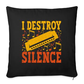 Harmonica Harmonica - Sofa pillowcase 17,3'' x 17,3'' (45 x 45 cm) - black - Front