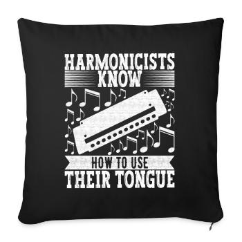 Harmonica Harmonica - Sofa pillowcase 17,3'' x 17,3'' (45 x 45 cm) - black - Front