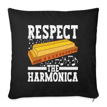 Harmonica Harmonica - Sofa pillowcase 17,3'' x 17,3'' (45 x 45 cm) - black - Front
