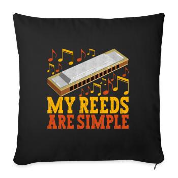 Harmonica Harmonica - Sofa pillowcase 17,3'' x 17,3'' (45 x 45 cm) - black - Front
