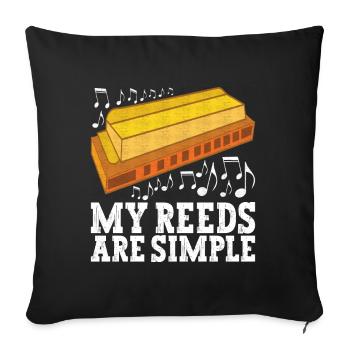 Harmonica Harmonica - Sofa pillowcase 17,3'' x 17,3'' (45 x 45 cm) - black - Front