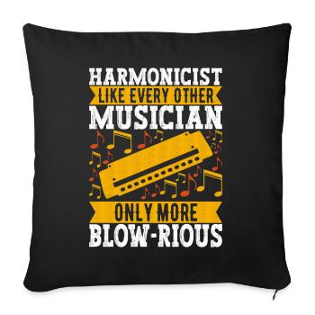 Harmonica Harmonica - Sofa pillowcase 17,3'' x 17,3'' (45 x 45 cm) - black - Front