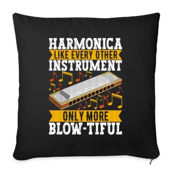 Harmonica Harmonica - Sofa pillowcase 17,3'' x 17,3'' (45 x 45 cm) - black - Front