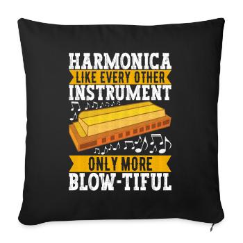 Harmonica Harmonica - Sofa pillowcase 17,3'' x 17,3'' (45 x 45 cm) - black - Front