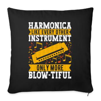 Harmonica Harmonica - Sofa pillowcase 17,3'' x 17,3'' (45 x 45 cm) - black - Front