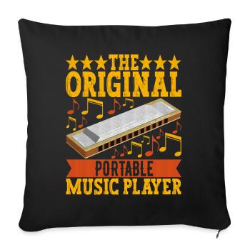 Harmonica Harmonica - Sofa pillowcase 17,3'' x 17,3'' (45 x 45 cm) - black - Front