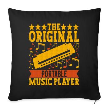 Harmonica Harmonica - Sofa pillowcase 17,3'' x 17,3'' (45 x 45 cm) - black - Front