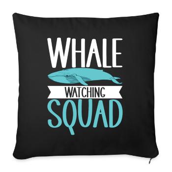 Whale Watchers - Sofa pillowcase 17,3'' x 17,3'' (45 x 45 cm) - black - Front