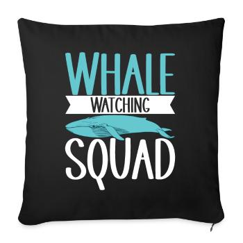 Whale Watchers - Sofa pillowcase 17,3'' x 17,3'' (45 x 45 cm) - black - Front