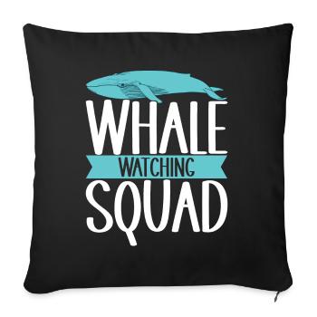 Whale Watchers - Sofa pillowcase 17,3'' x 17,3'' (45 x 45 cm) - black - Front